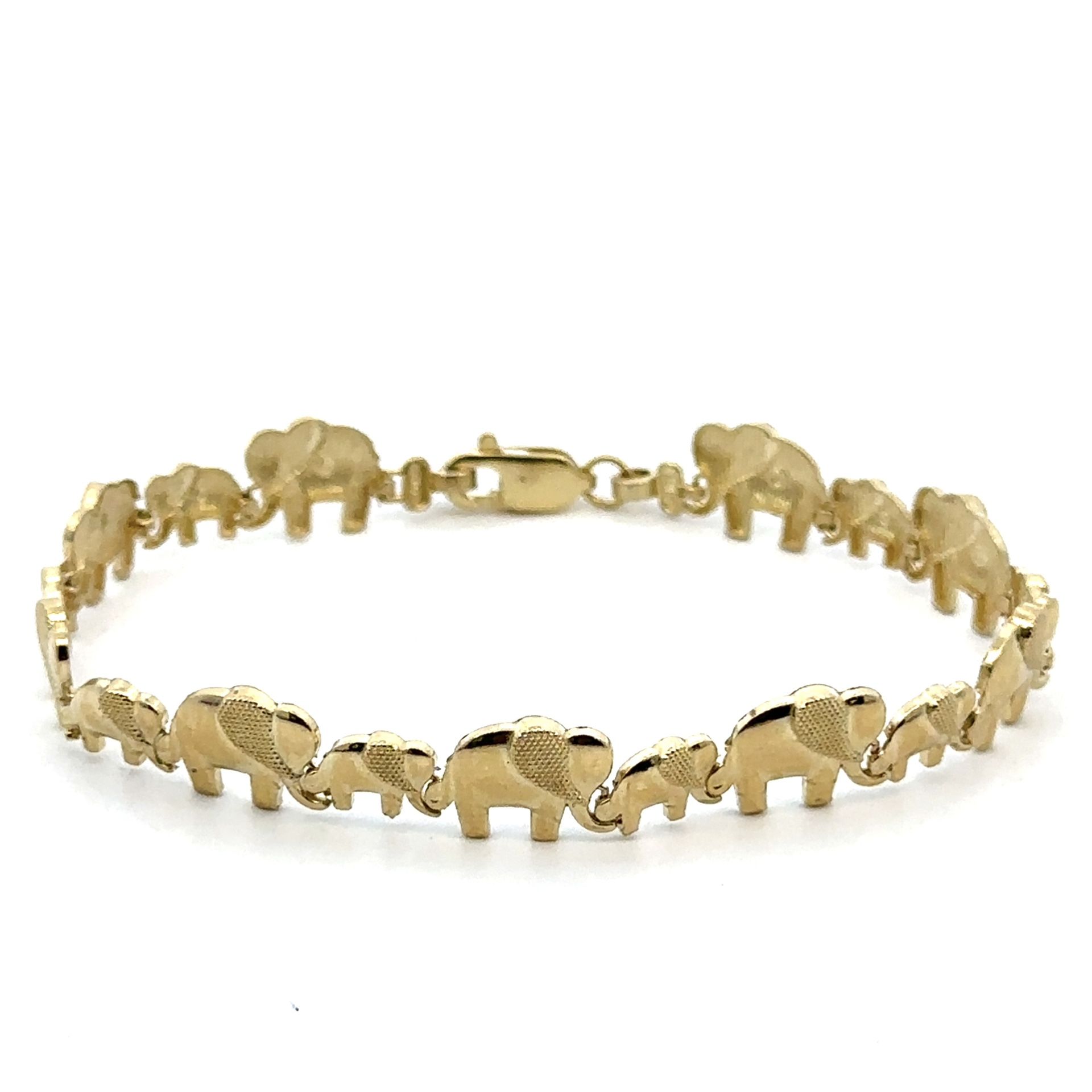 Woman’s Ladies 10k Yellow Gold 7” Inch Elephant Bracelet GP3124465