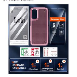 $5-LeYi for Samsung Galaxy A14-5G Phone Case: Samsung A14 5G Case with Glass Screen Protector, Dual Layer Heavy Duty Shockproof Cell Case Cover