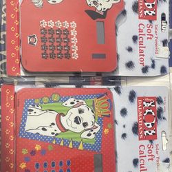 Vintage Solar Powered Soft Calculator 101 Dalmatians Disney
