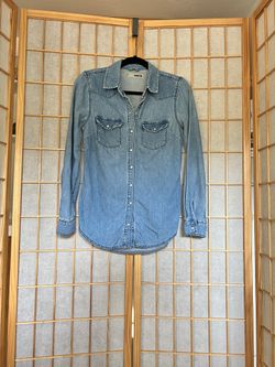 Top Shop Denim Long Sleeve Shirt