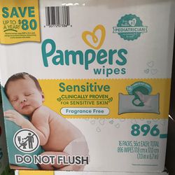 Pampers Sensitive 896 Wipes 
