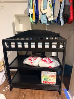 Black Changing Table with Pad