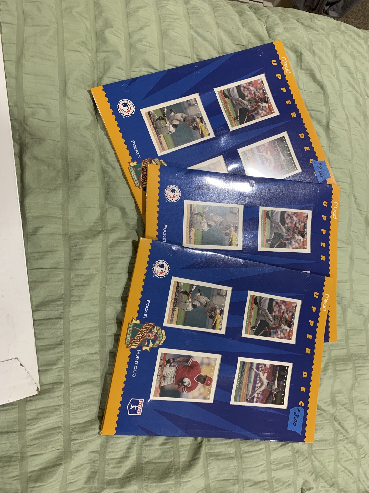 Three Upper Deck Blue Baseball Card Folder