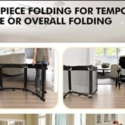 Extra Wide safety Gate Playpen with Heat-Resistant Mesh,3 Panel Foldable Baby Fence