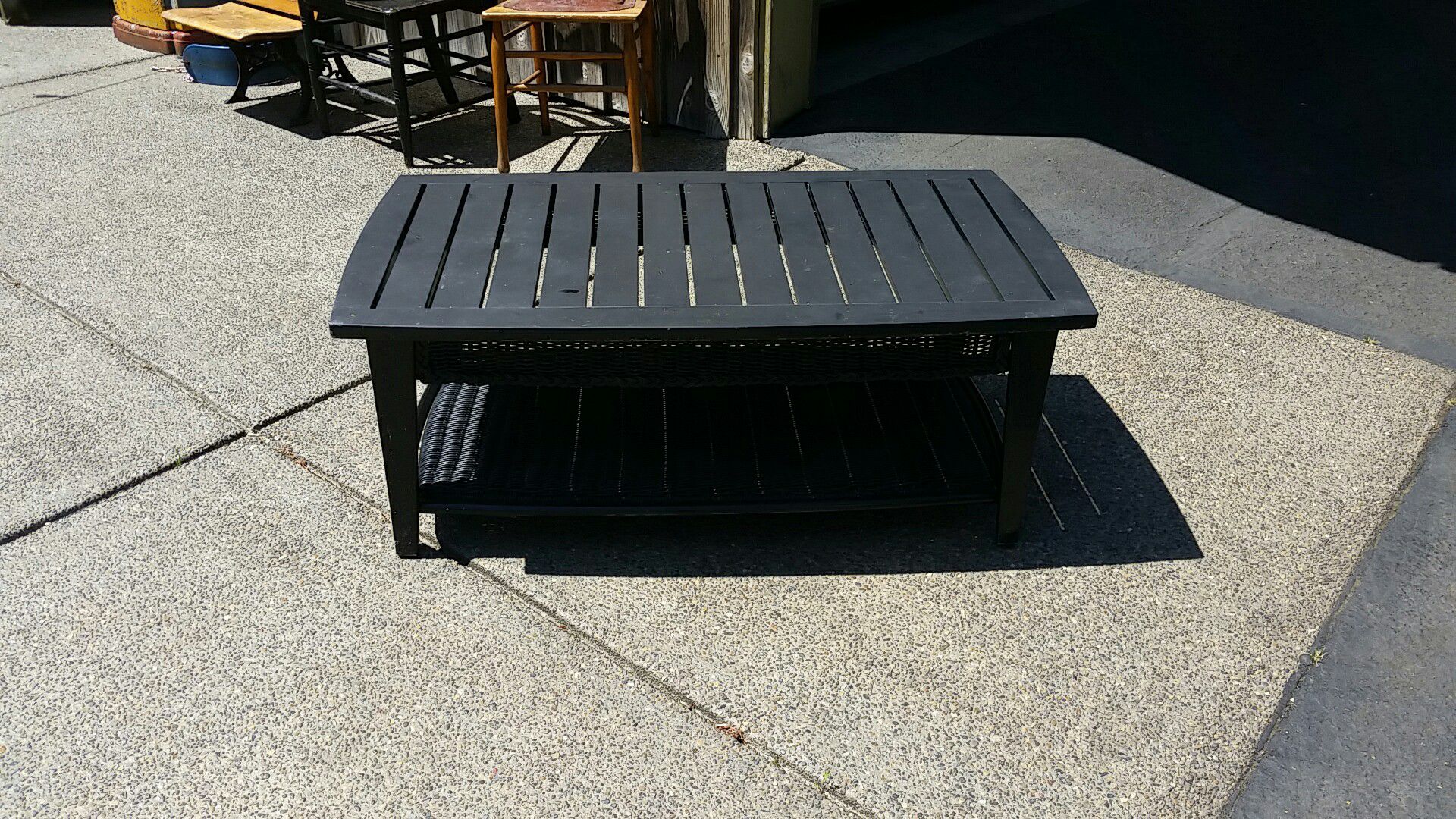 Black outdoor coffee table