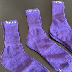 Supreme X Hanes Socks Purple 