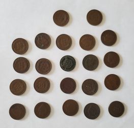 22 Indian Head Pennies from 1892