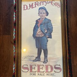 Framed Antique Rare Early D.M. Ferry & Co's Standard Seeds