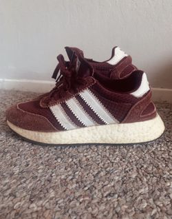 Burgundy Boys Adidas Shoes.