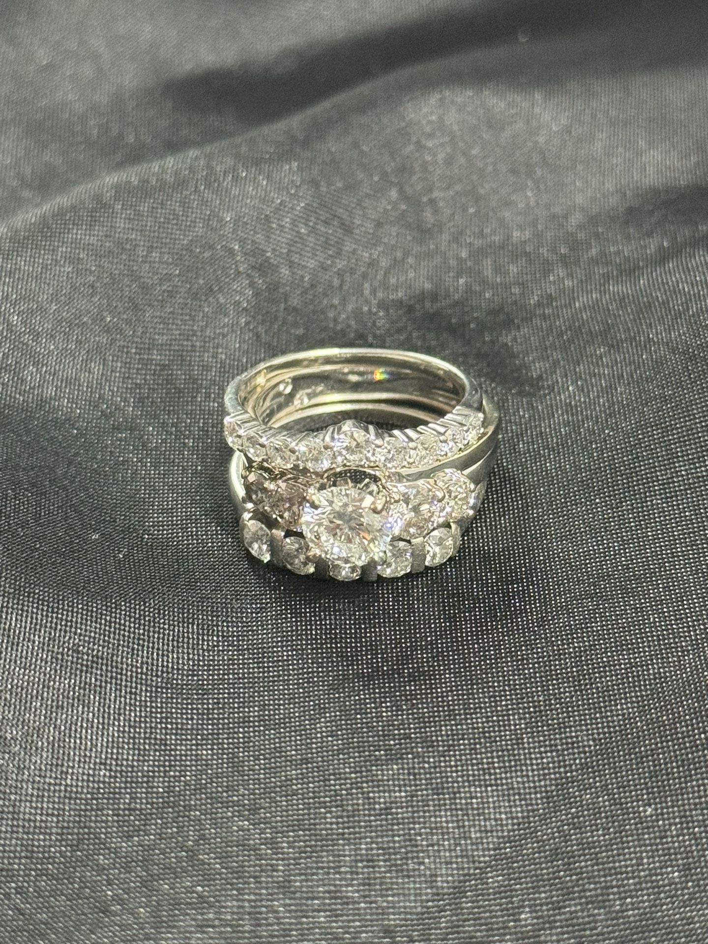 ~3 carat total weight Leo Diamond Bridal Set