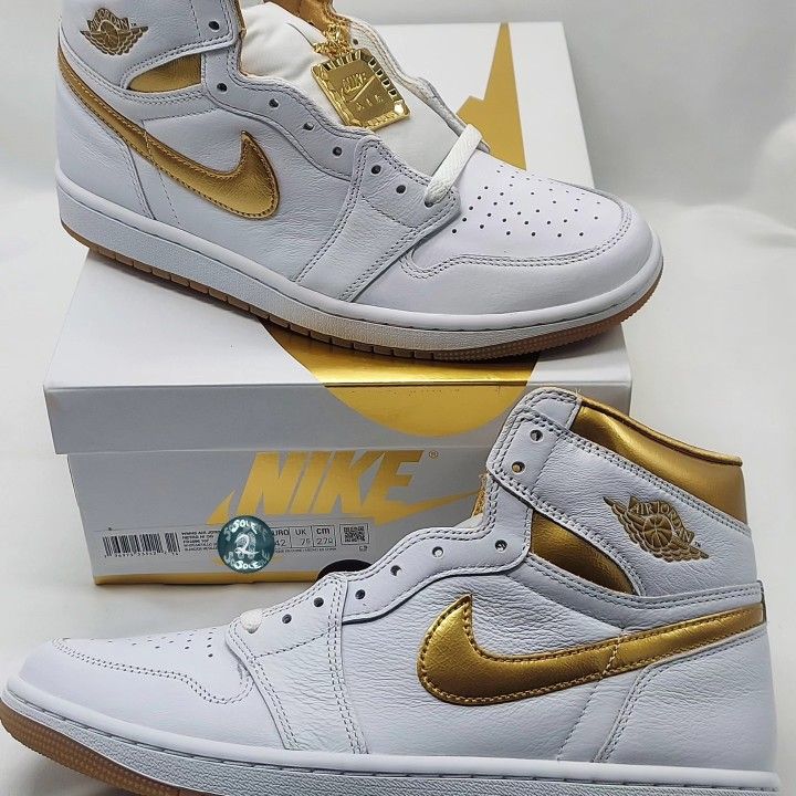 Jordan 1 High OG Metallic Gold (Women's) FD2596-107 White Metallic Gold Gum Brown 