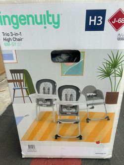 Ingenuity Trio 3-in-1 High Chair NEW