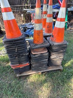 Orange Traffic Safety Cones Lot