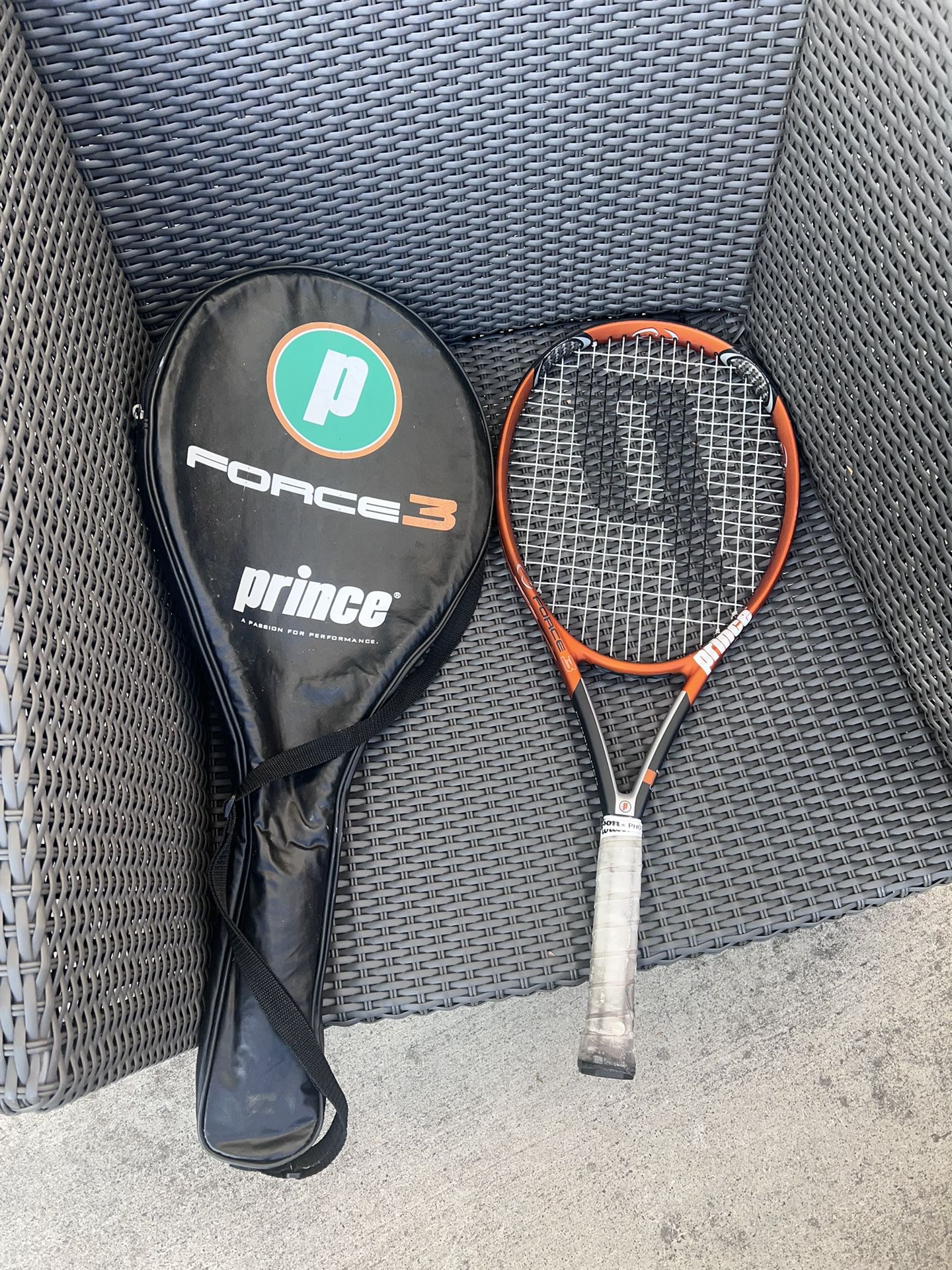 Princo Force 3 Stability Graphite TITANIUM Featherlite Persuader Ti Oversize tennis racket with case