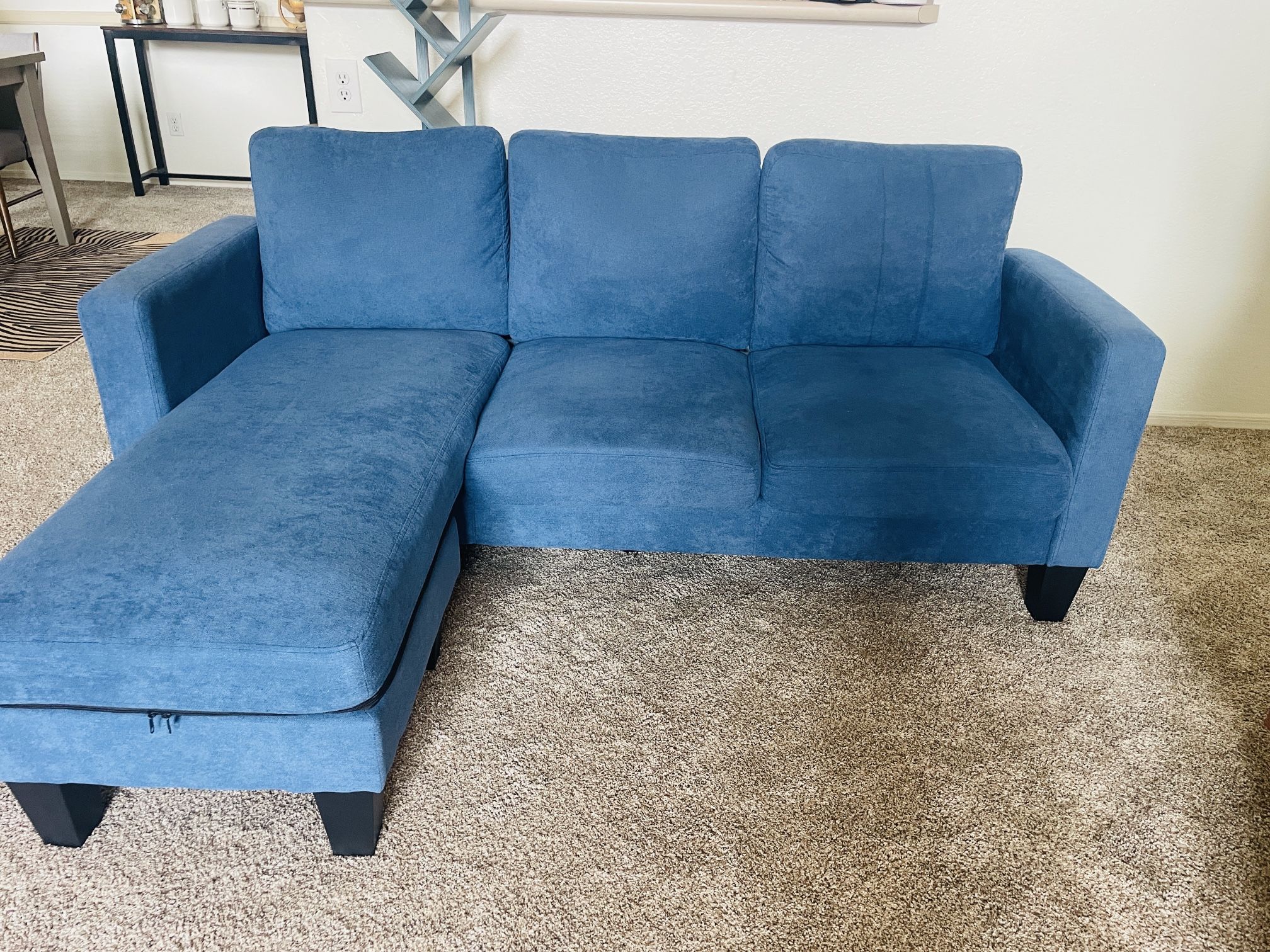 72”49” Like New 6ft Light Sectional Sofa Set- Free Delivery