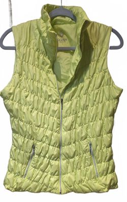 GGBlue Venus Vest LARGE Quilted Pistachio Lime Water Resistant Pockets FullZip