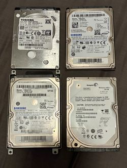 Assorted SATA Hard Drives; 500GB Toshiba, 320GB Samsung(X2), 250GB Seagate