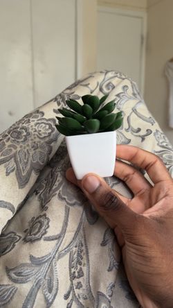 Mini Fake Succulent in White Pot