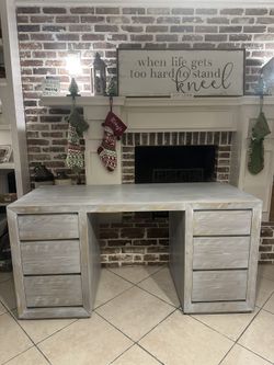 Beautiful Refinished Solid Wood Large Desk