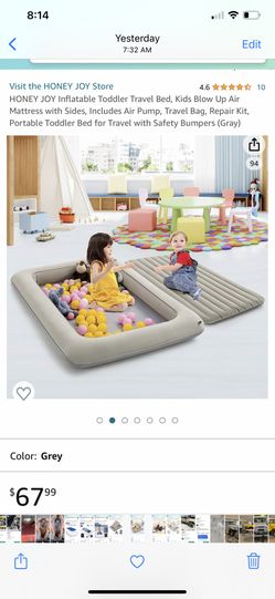 Inflatable toddler bed