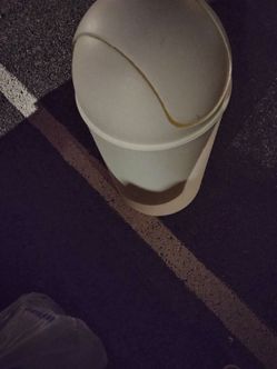 Plastic swing top trash can pickup only cash