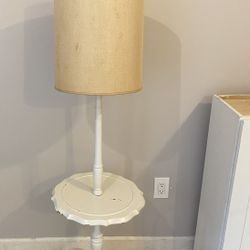 Vintage 1950s Lamp Attached To End Table 