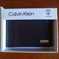 Calvin Kein Leather Wallet Brand New In Box Brown