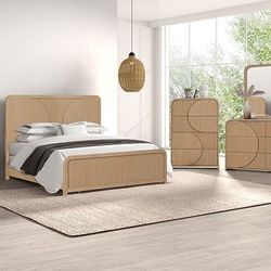 Brand New Natural Tone 4pc Queen Bedroom Set  (Available In Eastern King)