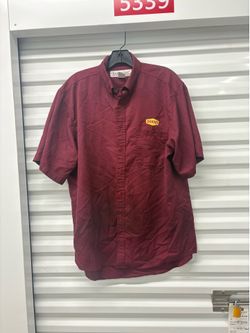 Superior Uniform Group Denny's Burgundy Short Sleeve Button Front Work Shirt L