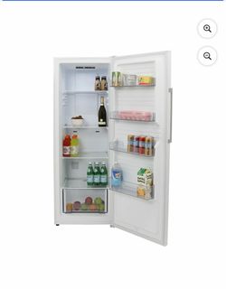 White Single-Door Upright Refrigerator/Freezer
