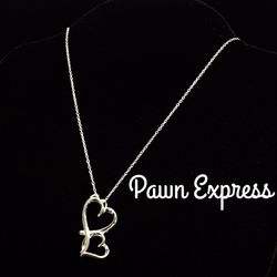 Sterling Silver Double Heart Necklace 