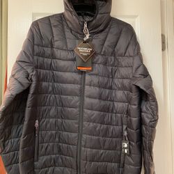 Hawke & Co. Sport Men’s Wind Breaker Rain Jacket with Hood Size MEDIUM... Color Black... Brand New with Tag