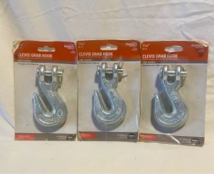 5/16 grab hooks. Never opened