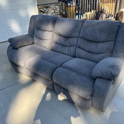 Reclining couch, loveseat, and recliner chair