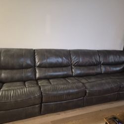 Ashley Furniture Dark Brown Leather Reclining Sectional