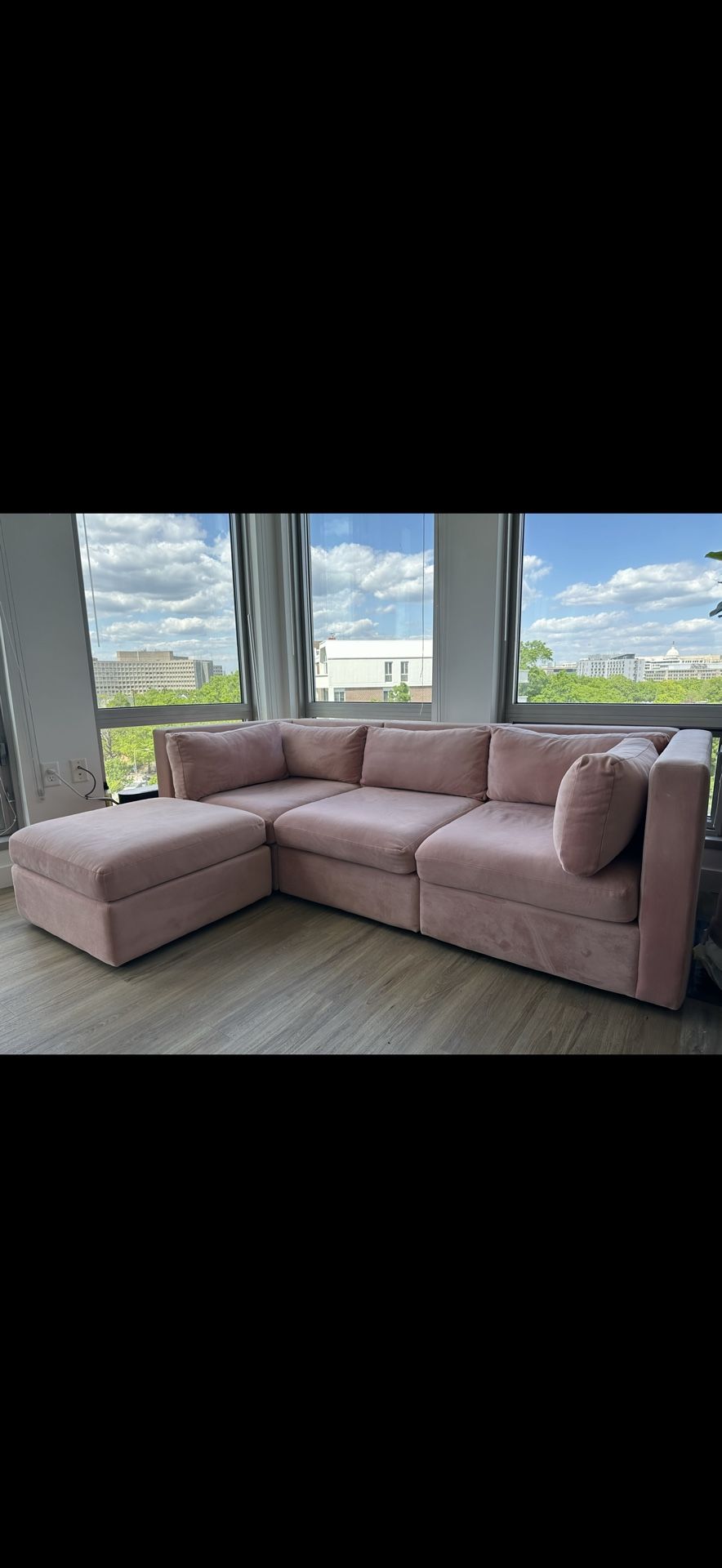 Joybird Daya Modular Sectional Sofa- Pink