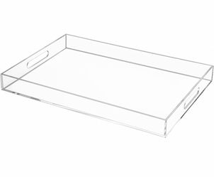 Large Clear Acrylic Serving Tray with Handles (UTC area)
