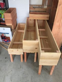 Large Small Medium Custom Made Garden bed raised elevated planter box with legs 3 4 5ft long cedar redwood For Herbs Vegetables 