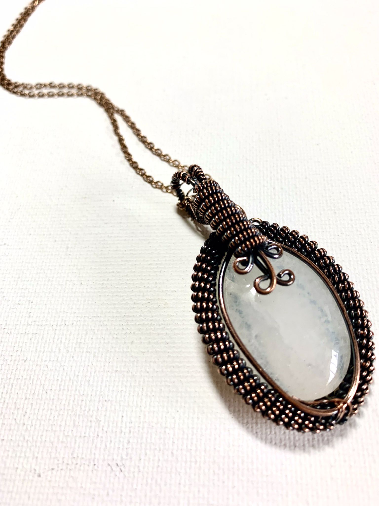Moonstone Wire Wrapped Necklace 