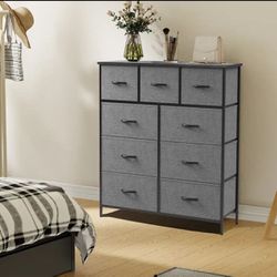Title:  Dresser For Bedroom With 9 Fabric Drawers Wardrobe Steel Frame Assembly Closet For Clothes Storage Display Cabinet Of Furniture