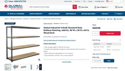Industrial 4 shelf shelving unit