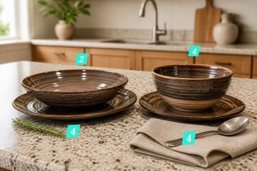 Double Bowl Earthware Set