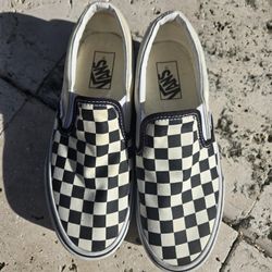 Platform Checkered Slip On Vans. Women's Size 8