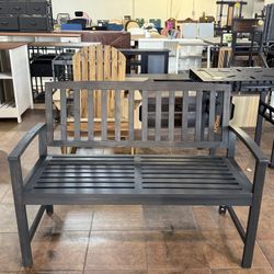🔥Special Discount 🔥Outdoor Durable Acacia Wood Bench (Dark Grey)  💰99$