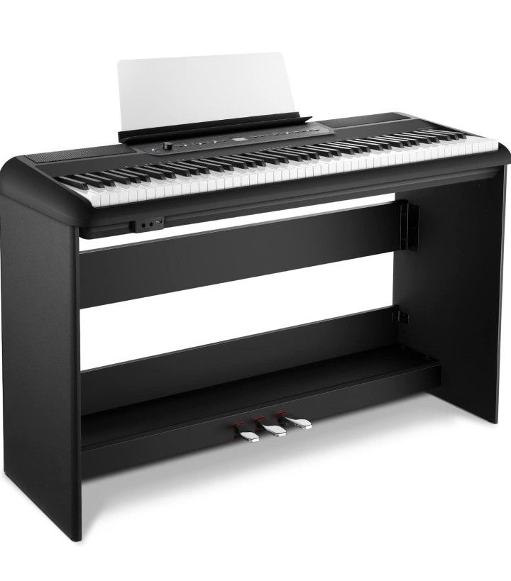 Donner SE-1 88 Key Digital Piano with Graded Hammer Action Weighted Keys, Record, Bluetooth, 4 Reverb, LCD Screen, MIDI IN/OUT, 88 Key Weighted Keyboa
