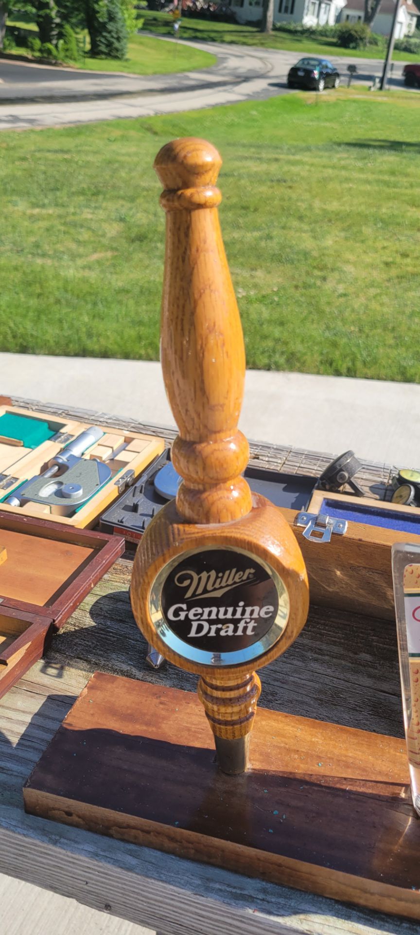 Miller Genuine Draft wooden tapper