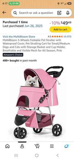 Pet  stroller color pink
