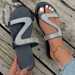 Women’s rhinestone slides/sandals