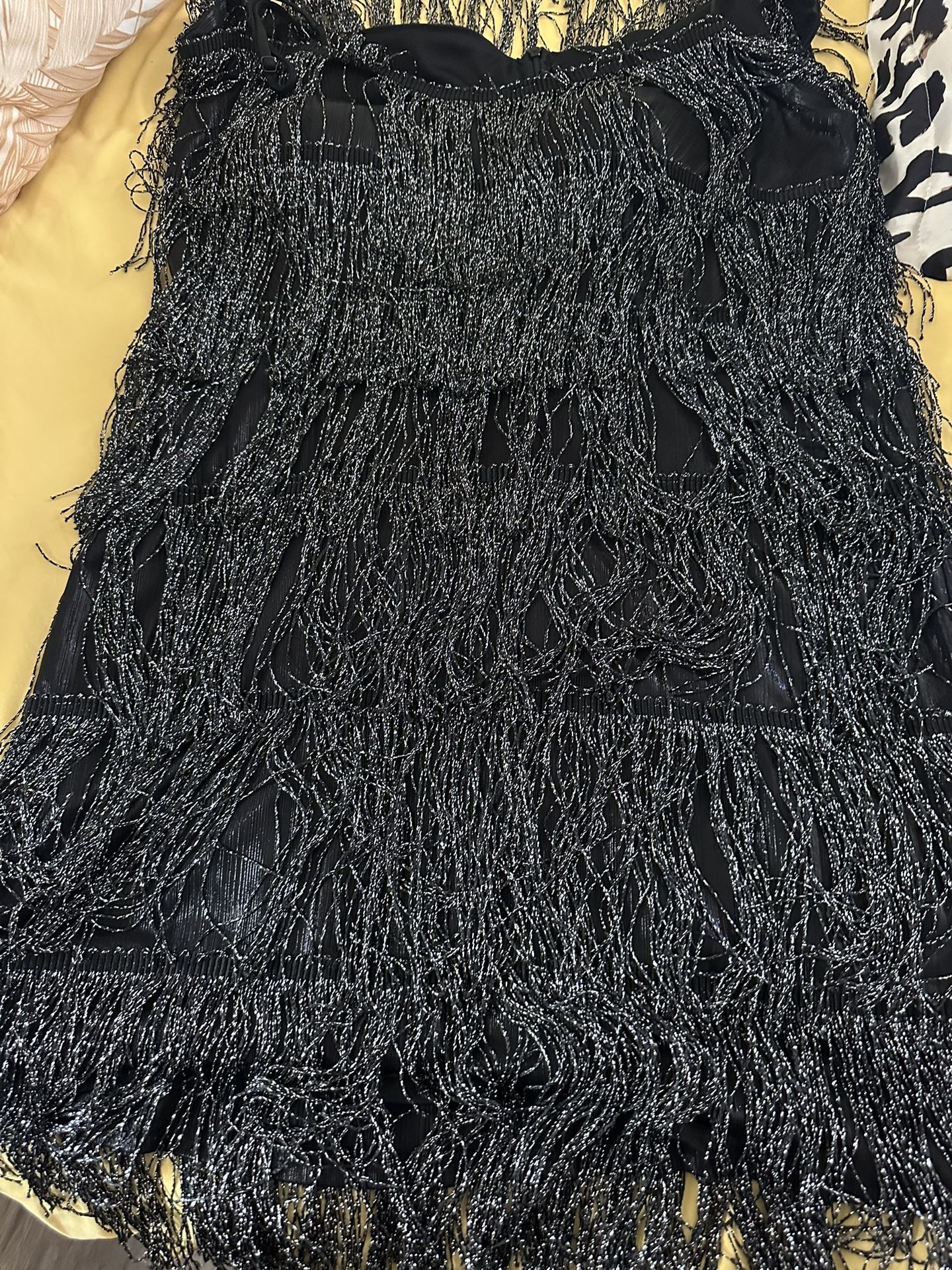 Plus Size Fringe Dress And Accessories (flapper Style ) 