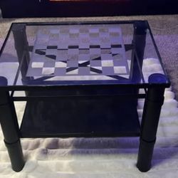 Chess/checkers Glass Etched Coffee Table 